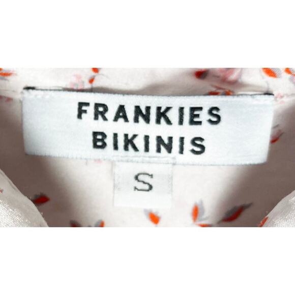 Frankies Bikinis Women's Fifi Silk Blend Cover Up Shirt Floral Sweet Rose Whimsy - Picture 5 of 6